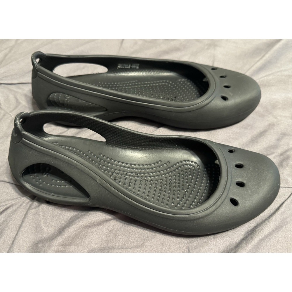 Crocs Kadee Work Ballet Flats Black Slip On Non Slip Shoe Women's Size 7 Wide